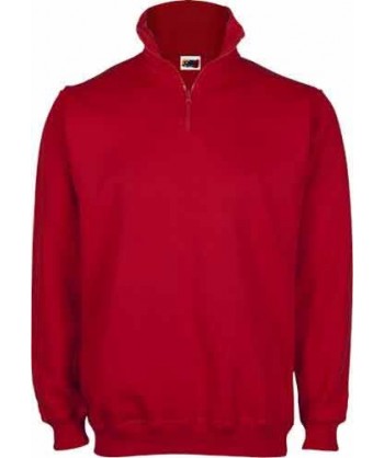 Sudadera con media cremallera color rojo
