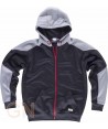 Sudadera combinada con capucha color negro/gris