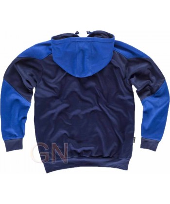 Sudadera combinada con capucha color marino/azulina