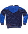 Sudadera combinada con capucha color marino/azulina