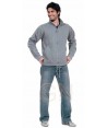 Chaqueta sudadera de felpa color marengo vigoré