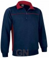 Sudadera bicolor media cremallera marino/rojo
