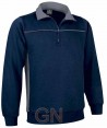 Sudadera bicolor media cremallera marino/gris