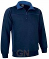 Sudadera bicolor media cremallera marino/royal