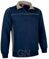 Sudadera bicolor media cremallera marino/arena