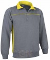 Sudadera bicolor media cremallera gris/amarillo