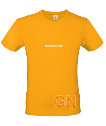 Camiseta de algodón manga corta y cuello redondo color melocotón