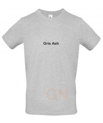 Camiseta de algodón manga corta y cuello redondo color gris