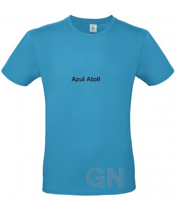 Camiseta de algodón manga corta y cuello redondo color azul