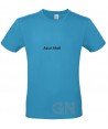 Camiseta de algodón manga corta y cuello redondo color azul