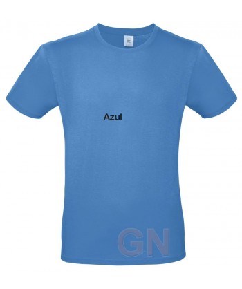 Camiseta de algodón manga corta y cuello redondo color azul