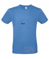 Camiseta de algodón manga corta y cuello redondo color azul