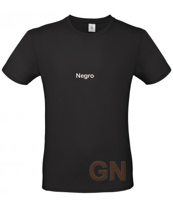 Camiseta de algodón manga corta y cuello redondo color negro