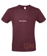 Camiseta de algodón manga corta y cuello redondo color burdeos
