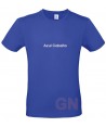 Camiseta de algodón manga corta y cuello redondo color azul cobalto