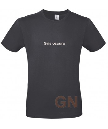Camiseta de algodón manga corta y cuello redondo color gris oscuro