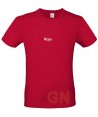 Camiseta de algodón manga corta y cuello redondo color rojo