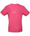 Camiseta de algodón manga corta y cuello redondo color fucsia