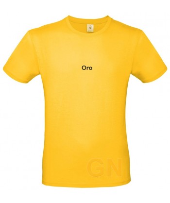 Camiseta de algodón manga corta y cuello redondo color amarillo
