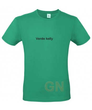 Camiseta de algodón manga corta y cuello redondo color verde kelly
