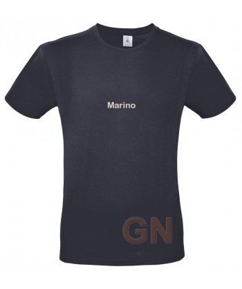 Camiseta de algodón manga corta y cuello redondo color marino