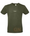 Camiseta de algodón manga corta y cuello redondo color kaki