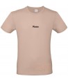 Camiseta de algodón manga corta y cuello redondo color rosa