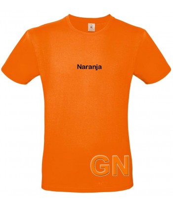 Camiseta de algodón manga corta y cuello redondo color naranja