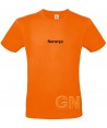 Camiseta de algodón manga corta y cuello redondo color naranja