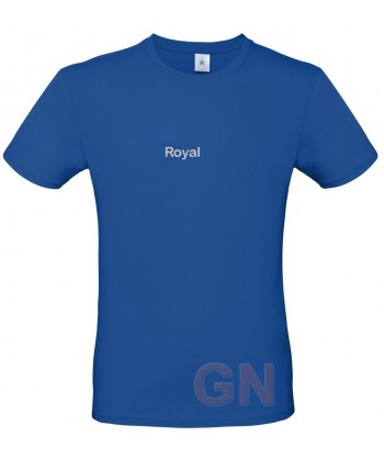 Camiseta de algodón manga corta y cuello redondo color royal