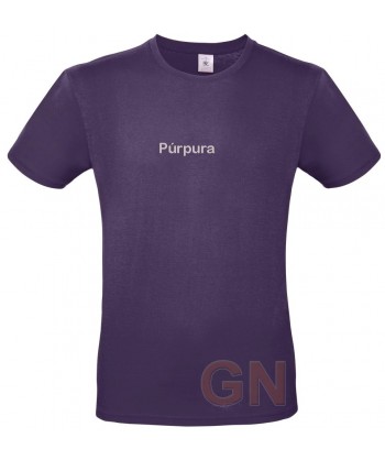 Camiseta de algodón manga corta y cuello redondo color púrpura