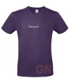 Camiseta de algodón manga corta y cuello redondo color púrpura