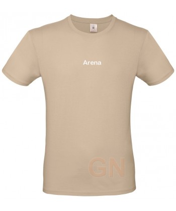 Camiseta de algodón manga corta y cuello redondo color arena