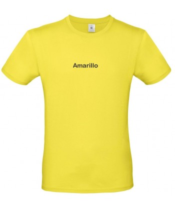 Camiseta de algodón manga corta y cuello redondo color amarillo