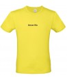 Camiseta de algodón manga corta y cuello redondo color amarillo