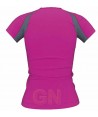 Camiseta transpirable combinada para mujer color  fucsia/gris oscuro
