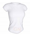 Camiseta transpirable, manga corta y cuello pico color blanco
