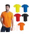 Camiseta transpirable de manga corta y cuello redondo para hombre
