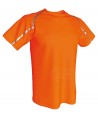 Camiseta transpirable de manga corta y cuello redondo para hombre color naranja fluor