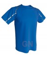 Camiseta transpirable de manga corta y cuello redondo para hombre color azul