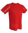 Camiseta transpirable de manga corta y cuello redondo para hombre color rojo