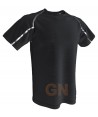 Camiseta transpirable de manga corta y cuello redondo para hombre color negro