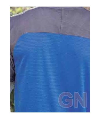 Camiseta transpirable de cuello pico y manga corta para mujer color  Royal/gris