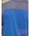 Camiseta transpirable de cuello pico y manga corta para mujer color  Royal/gris