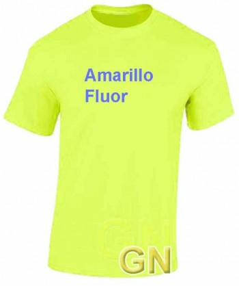 Camiseta técnica unisex de manga corta color amarillo fluor