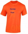 Camiseta técnica unisex de manga corta color naranja fluor