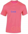 Camiseta técnica unisex de manga corta color coral