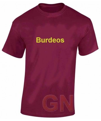 Camiseta transpirable de mujer de cuello redondo y manga corta color burdeos