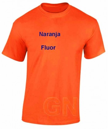 Camiseta transpirable de mujer de cuello redondo y manga corta color naranja fluor