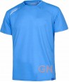 Camiseta técnica de manga corta y cuello redondo color celeste/gris